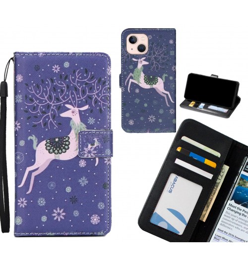 iPhone 13 Mini case 3 card leather wallet case printed ID