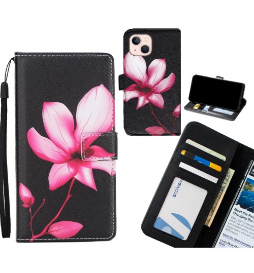 iPhone 13 Mini case 3 card leather wallet case printed ID