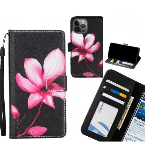 iPhone 13 Pro Max case 3 card leather wallet case printed ID