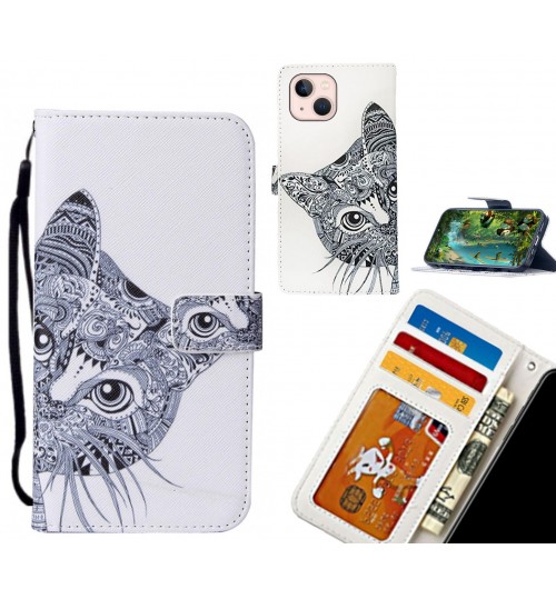 iPhone 13 Mini case leather wallet case printed ID