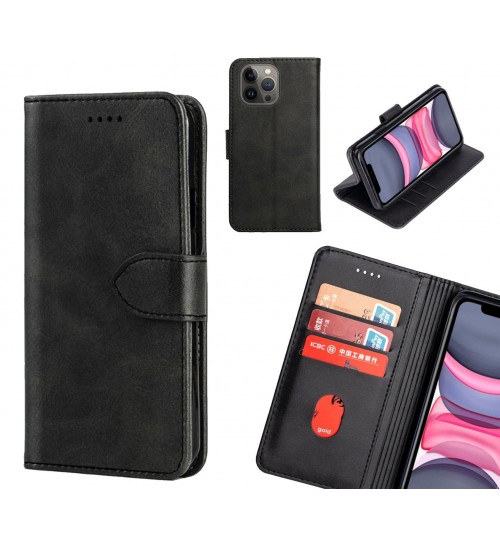 Iphone 13 Pro Max Case Premium Leather Id Wallet Case - Black