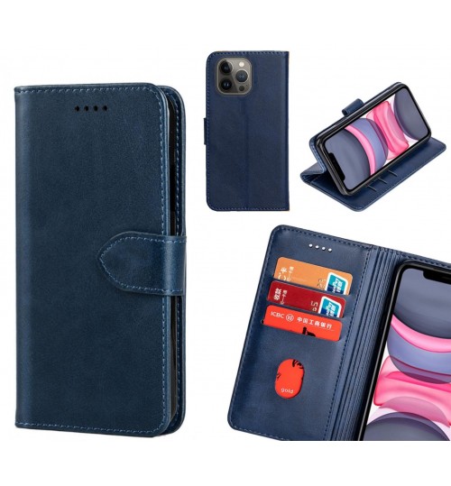 Iphone 13 Pro Max Case Premium Leather Id Wallet Case - Dark Blue