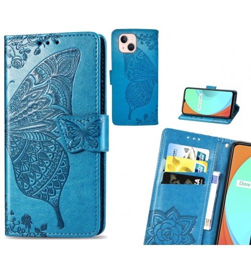 iPhone 13 Mini case Embossed Butterfly Wallet Leather Case