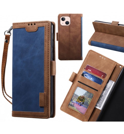 Iphone 13 Mini Case Wallet Denim Leather Case Cover - Blue
