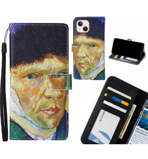 iPhone 13 Mini case leather wallet case van gogh painting
