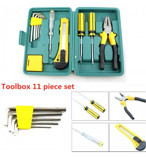 Portable Car 11pcs Hardware Toolbox