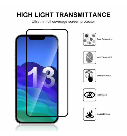 iPhone 13 Pro Max Tempered Glass Screen Protector FULL Screen