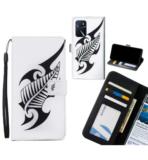 Oppo A16s case 3 card leather wallet case printed ID