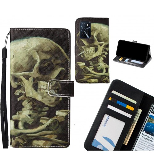Oppo A16s case leather wallet case van gogh painting