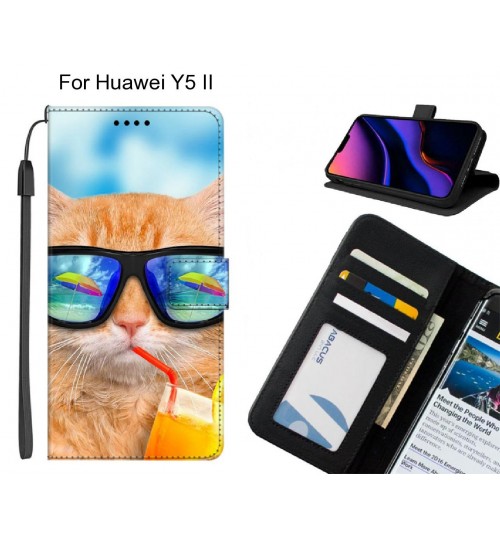 Huawei Y5 II case leather wallet case printed ID