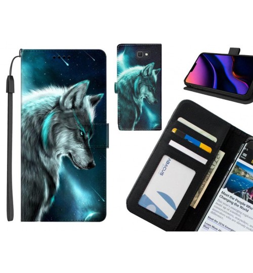 Galaxy J7 Prime case leather wallet case printed ID