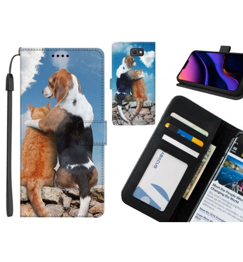 Galaxy J7 Prime case leather wallet case printed ID