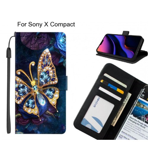 Sony X Compact case leather wallet case printed ID