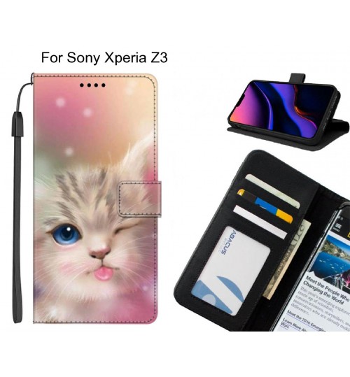 Sony Xperia Z3 case leather wallet case printed ID