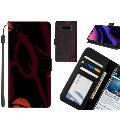 Galaxy Note 8 case leather wallet case printed ID