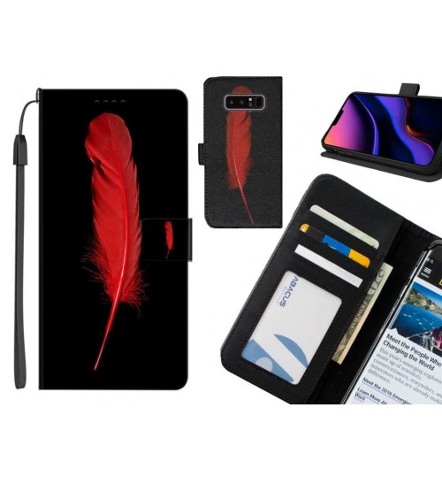 Galaxy Note 8 case leather wallet case printed ID