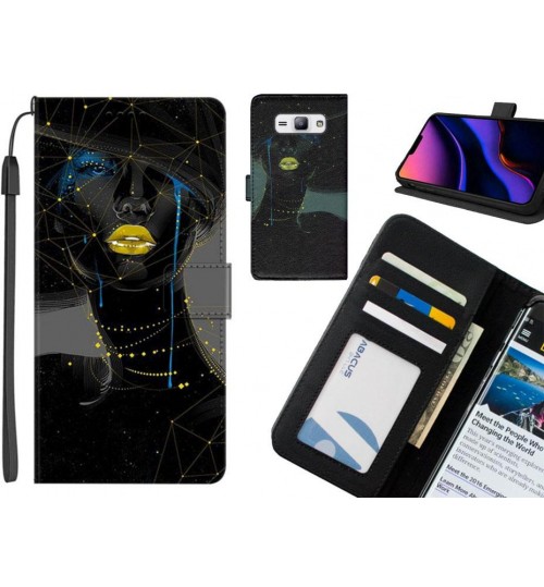 Galaxy J1 Ace case leather wallet case printed ID