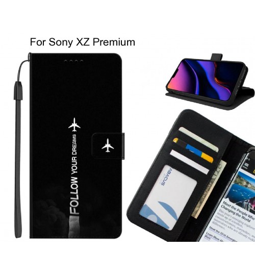 Sony XZ Premium case leather wallet case printed ID