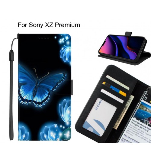 Sony XZ Premium case leather wallet case printed ID
