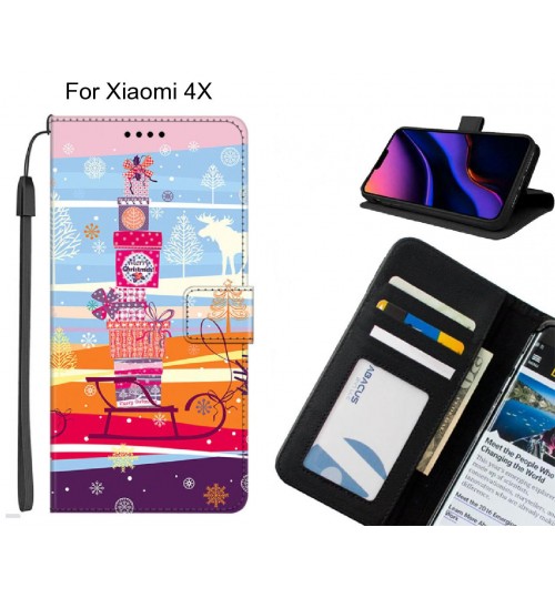 Xiaomi 4X case leather wallet case printed ID