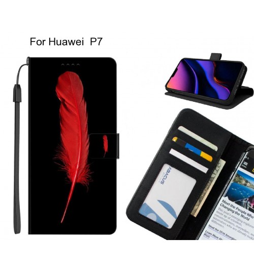 Huawei  P7 case leather wallet case printed ID
