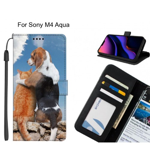 Sony M4 Aqua case leather wallet case printed ID