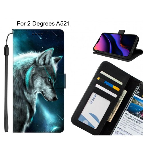 2 Degrees A521 case leather wallet case printed ID