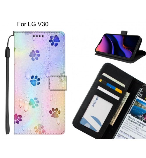 LG V30 case leather wallet case printed ID