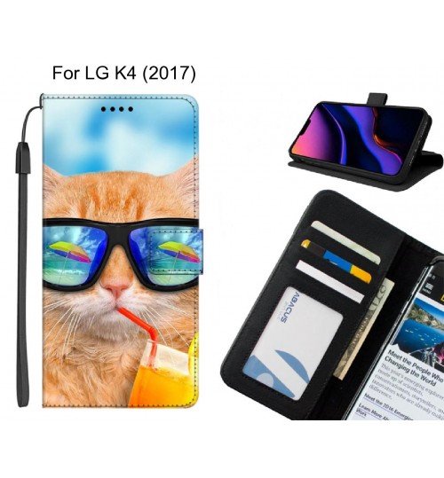 LG K4 (2017) case leather wallet case printed ID