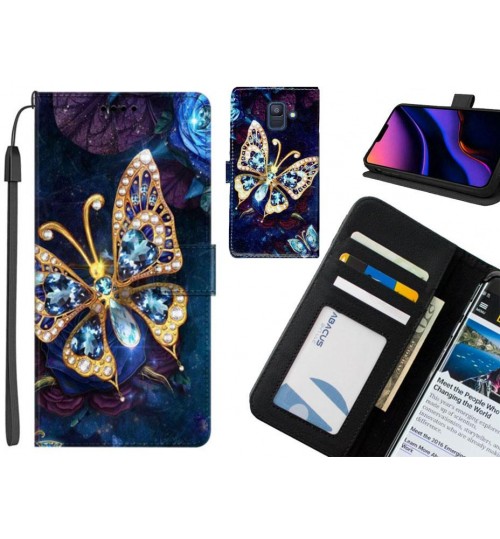 Galaxy A6 2018 case leather wallet case printed ID