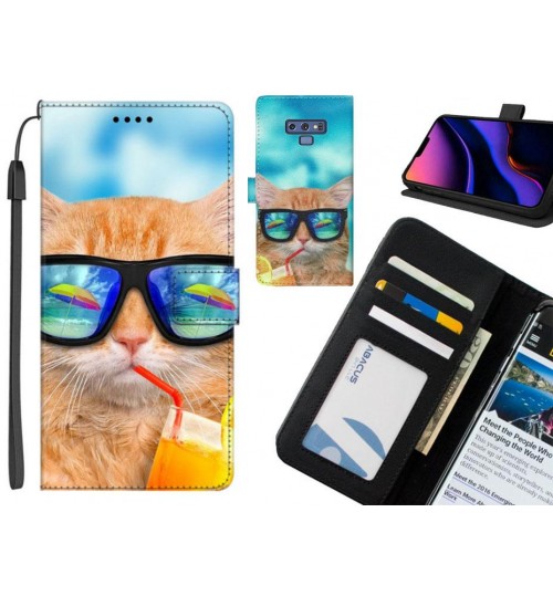 Galaxy Note 9 case leather wallet case printed ID