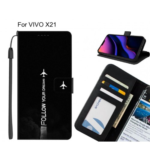 VIVO X21 case leather wallet case printed ID