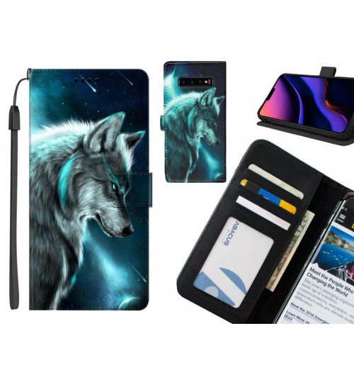 Galaxy S10 PLUS case leather wallet case printed ID