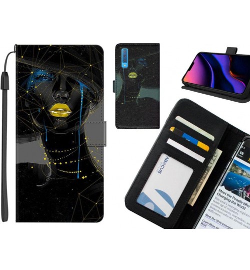 GALAXY A7 2018 case leather wallet case printed ID