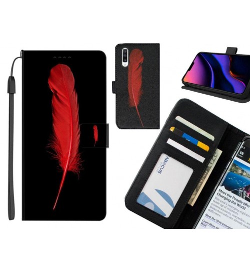 Samsung Galaxy A70 case leather wallet case printed ID