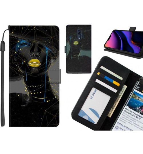Oppo Reno Z case leather wallet case printed ID