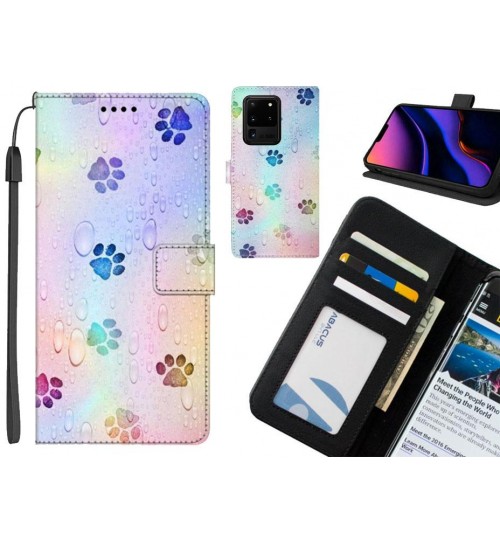 Galaxy S20 Ultra case leather wallet case printed ID