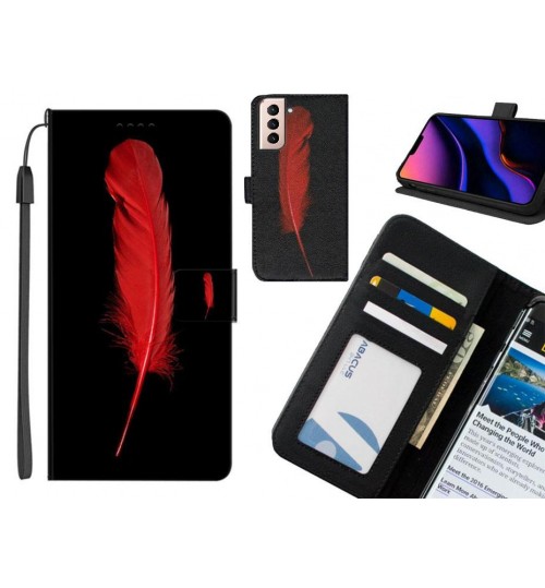 Galaxy S21 Plus case leather wallet case printed ID