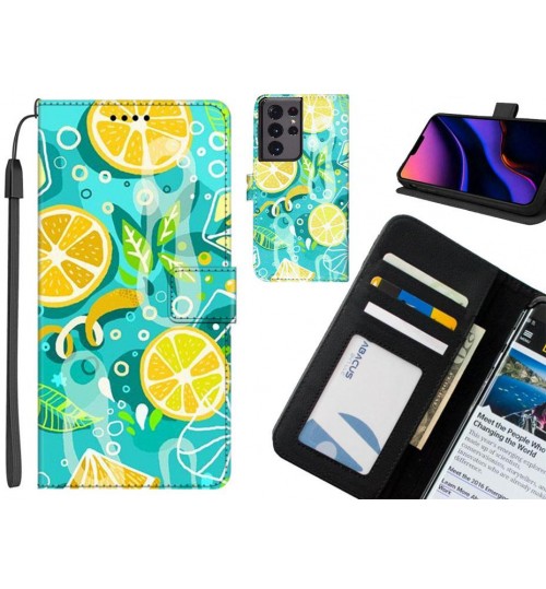 Galaxy S21 Ultra case leather wallet case printed ID