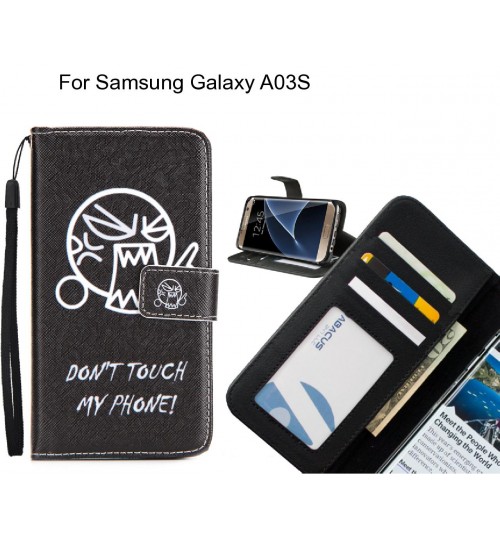 Samsung Galaxy A03S case 3 card leather wallet case printed ID
