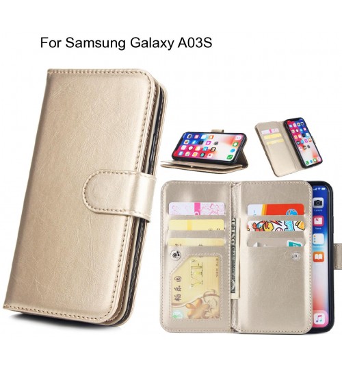 Samsung Galaxy A03S Case triple wallet leather case 9 card slots