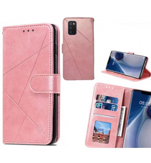 Samsung Galaxy A03s Case Fine Leather Wallet Case - Pink