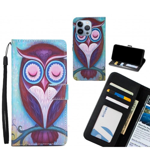 iPhone 13 Pro case 3 card leather wallet case printed ID