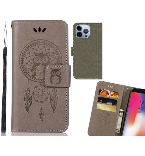 iPhone 13 Pro Case Embossed wallet case owl
