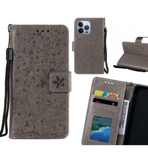 iPhone 13 Pro Case Embossed Wallet Leather Case