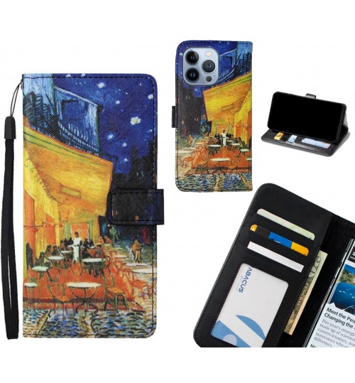iPhone 13 Pro case leather wallet case van gogh painting