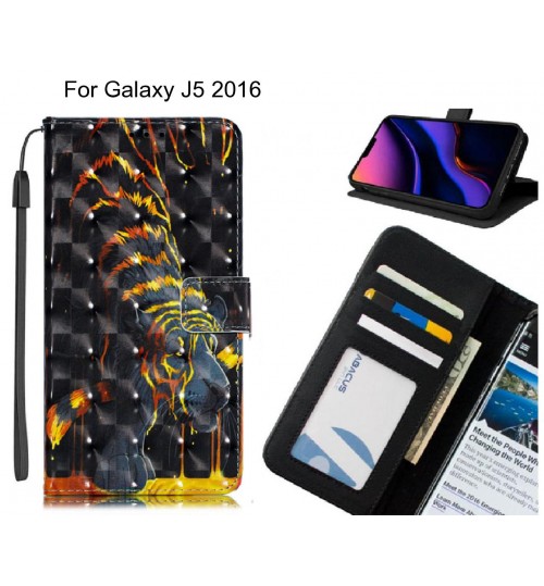 Galaxy J5 2016 Case Leather Wallet Case 3D Pattern Printed