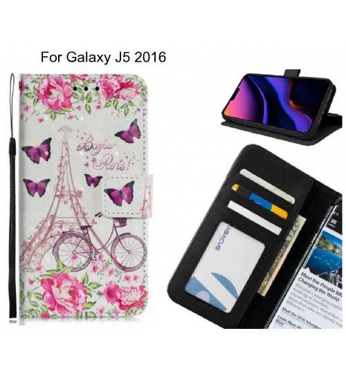 Galaxy J5 2016 Case Leather Wallet Case 3D Pattern Printed