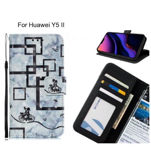 Huawei Y5 II Case Leather Wallet Case 3D Pattern Printed