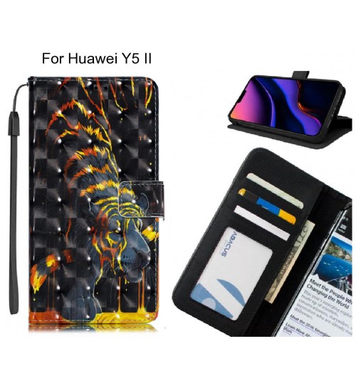 Huawei Y5 II Case Leather Wallet Case 3D Pattern Printed